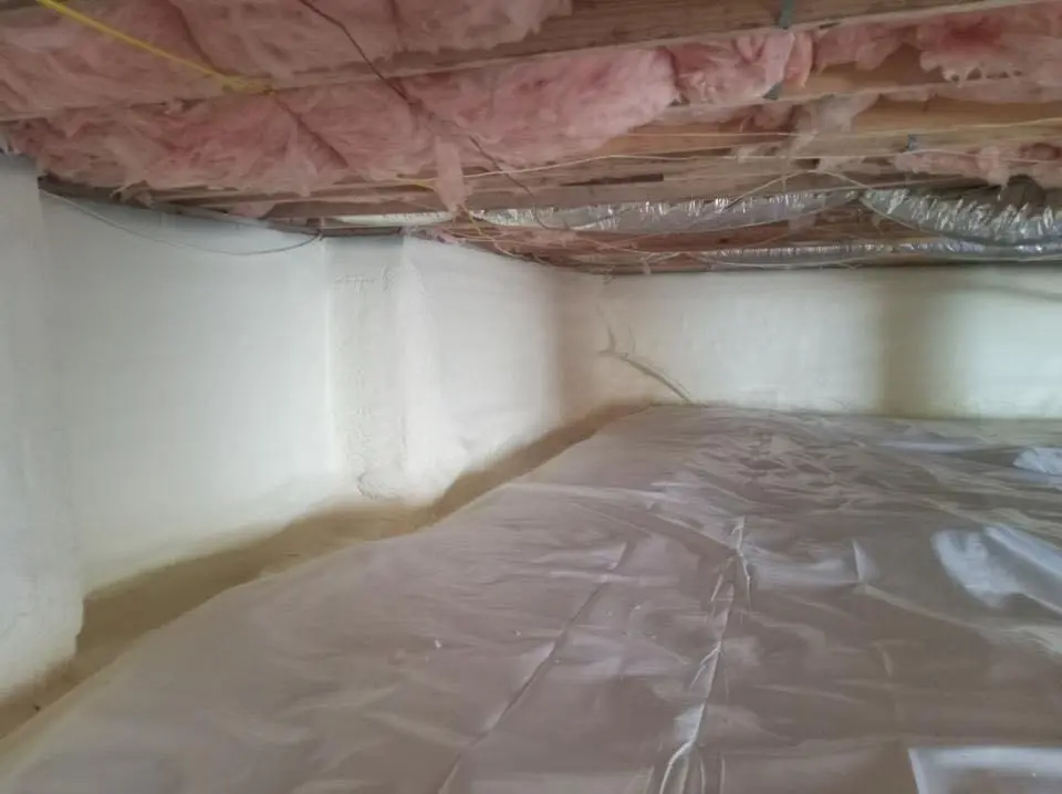 Crawl space encapsulation with closed-cell spray foam for Attic Insulation in Elizabeth City
